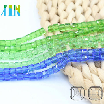 A5601-1 # Gemeinsame Farben Mode-Accessoire Kristall Facettierten Platz Glaswürfel Perlen Großhandel